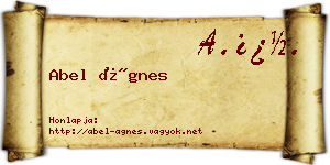 Abel Ágnes névjegykártya