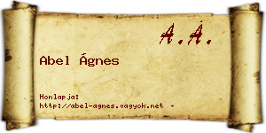 Abel Ágnes névjegykártya